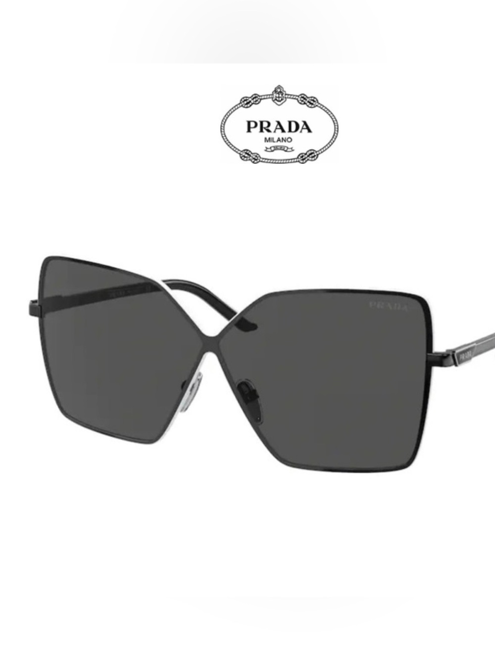 Prada Black Geometric Stylish Women's Sunglasses - SPR 50Y
